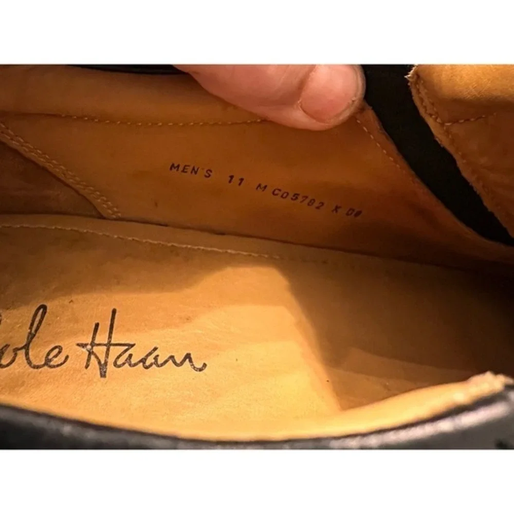Cole Haan NikeAir Mens‎ Black Leather Slip On Loafer Dress Shoes Size 11 Comfort